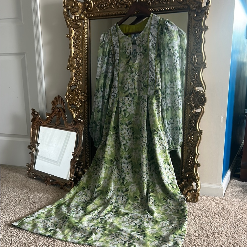 Floral Green Maxi Dress